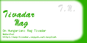 tivadar mag business card